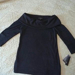 Sz S black cowl neck top